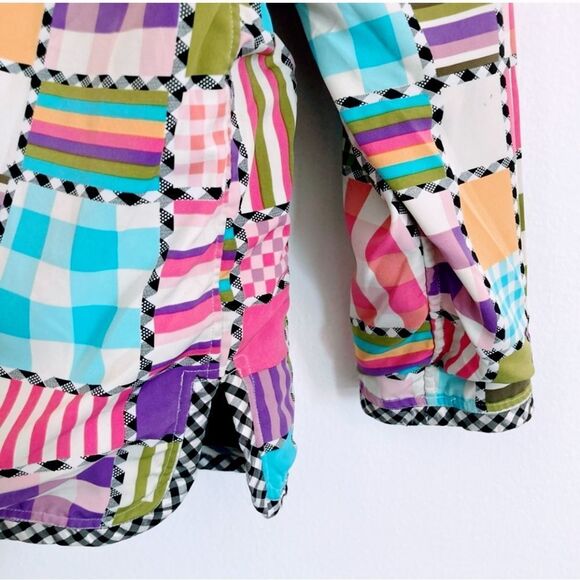 KOOS of Course Black Patchwork Vintage Reversible Wearable Art Jacket Large - Picture 5 of 7